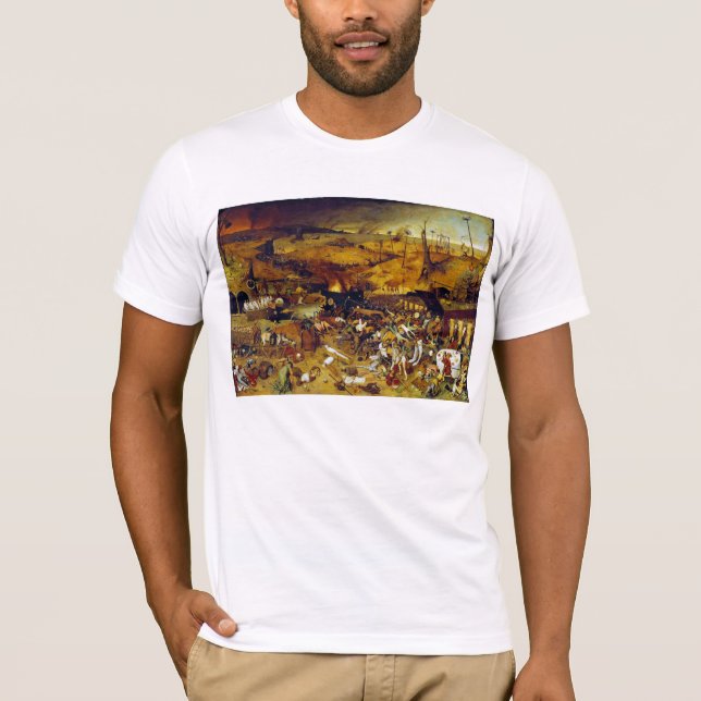 Camiseta Triumph da morte por Pieter Bruegel a pessoa idosa (Frente)