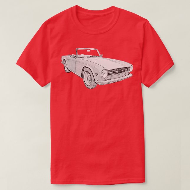 Camiseta Triumph TR6 1970 esporte clássico monocromo (Frente do Design)