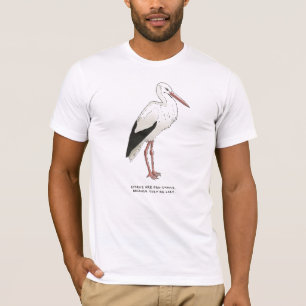 Camiseta trivialidade da cegonha