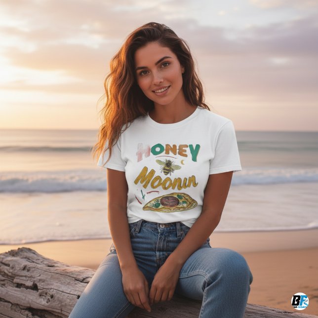 Camiseta TRIXIE Retro Tema dos Anos 70 Noiva de Lua de Mel  (Criador carregado)