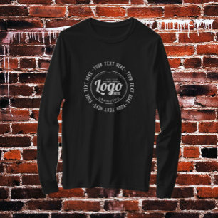 Camiseta Troca de logotipo de empresa preto personalizado