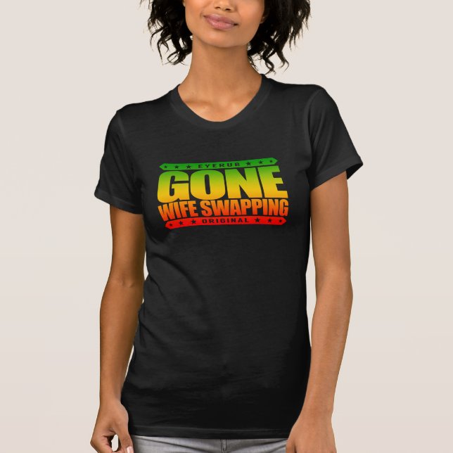 Camiseta TROCA IDA da ESPOSA - nós amamos balançar & (Frente)