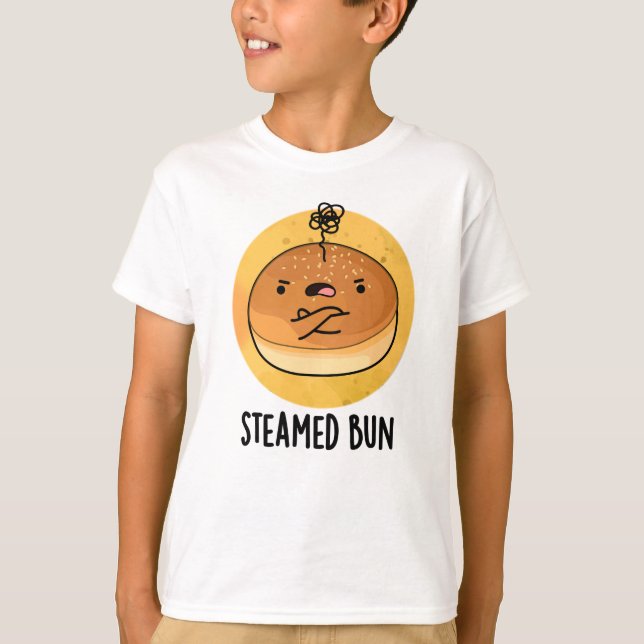 Camiseta Trocadilho de Comida Engraçado Steamed (Frente)
