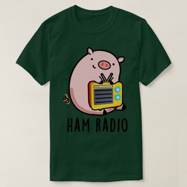 Camiseta Trocadilho de porcos com grão de rádio (Frente do Design)