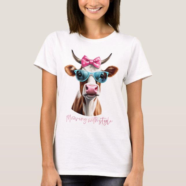 Camiseta Trocadilho de vaca hilariante (Frente)