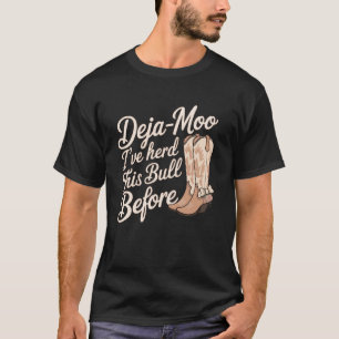 Camiseta Trocadilho Divertido Deja Moo com Vaca Fofa - Coun