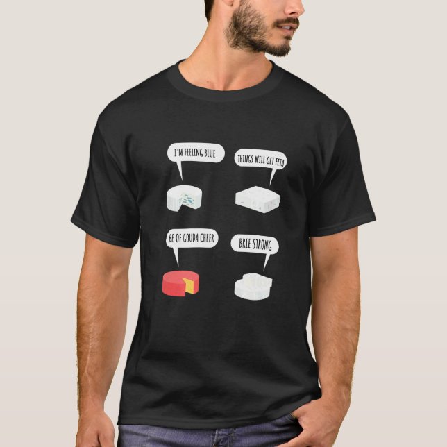 Camiseta Trocadilhos Com Feta Brie E Queijo Gouda (Frente)
