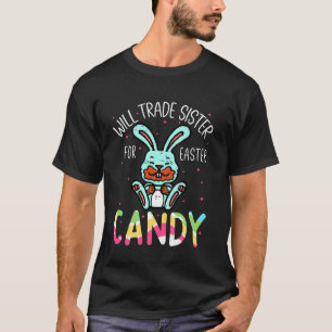 Camiseta Trocar Irmã Por Doces De Páscoa Coelho Fofo Por