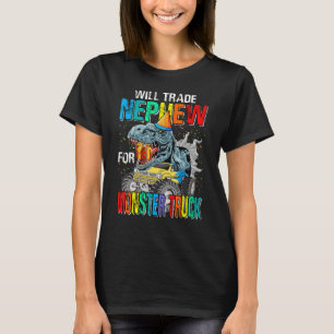 Camiseta Trocará Sobrinho Pelo Dinossauro Monstro De Caminh