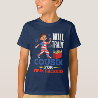 Camiseta Trocarei Primo Por Fogos de Artifício 4 de Julho