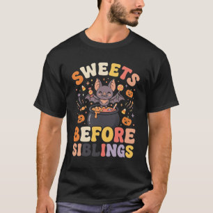 Camiseta Trocas de Doces de Halloween entre Irmãos