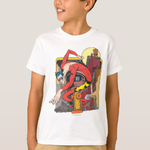 Camiseta Trocas de forma de homem plástico na cidade