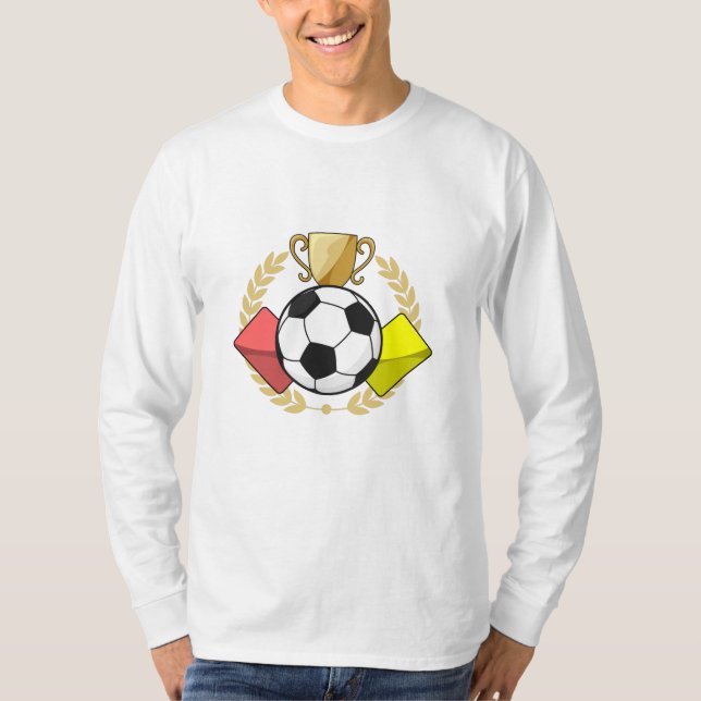 Camiseta Troféu de cartão vermelho e amarelo de futebol (Frente)