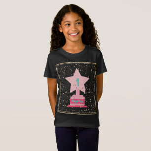 Camiseta Troféu e nome Black Pink Star Girly Modern