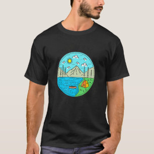 Camiseta Troféu Meu Local Feliz de Pesca Barco Acampamento