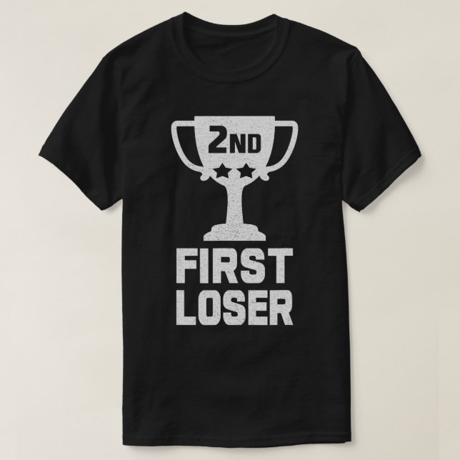Camiseta Troféu SEGUNDO PLACE FIRMEMENTE LOSER Funny Second (Frente do Design)
