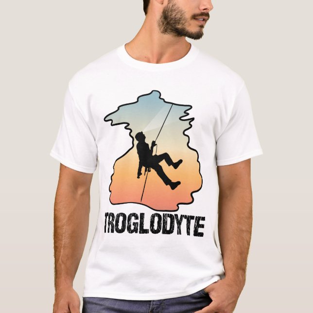 Camiseta Troglodyte - Espeleologia Engraçada (Frente)