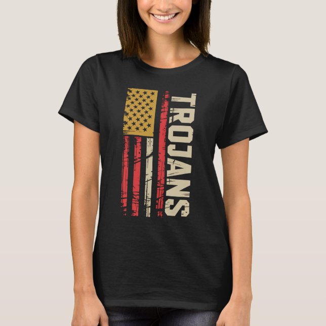 Camiseta Trojans American Spirit Vintage Patriotic (Frente)