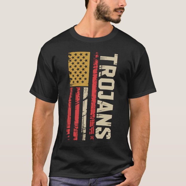 Camiseta Trojans American Spirit Vintage Patriotic (Frente)