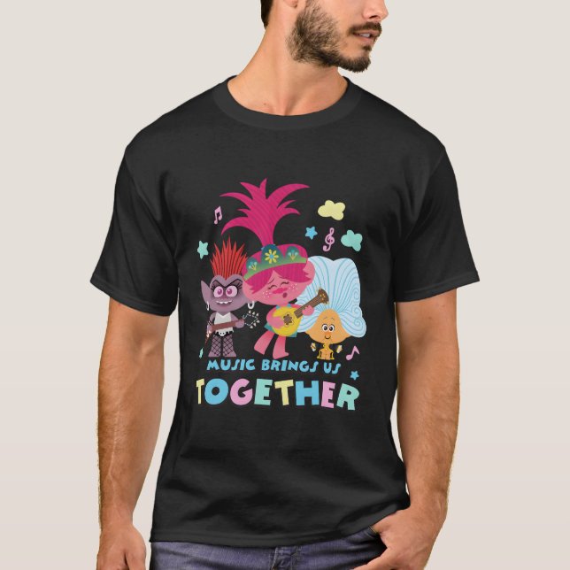 Camiseta Troll World Tour Música Traga-nos juntos (Frente)