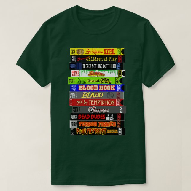 CAMISETA TROMA VHS STACK (Frente do Design)