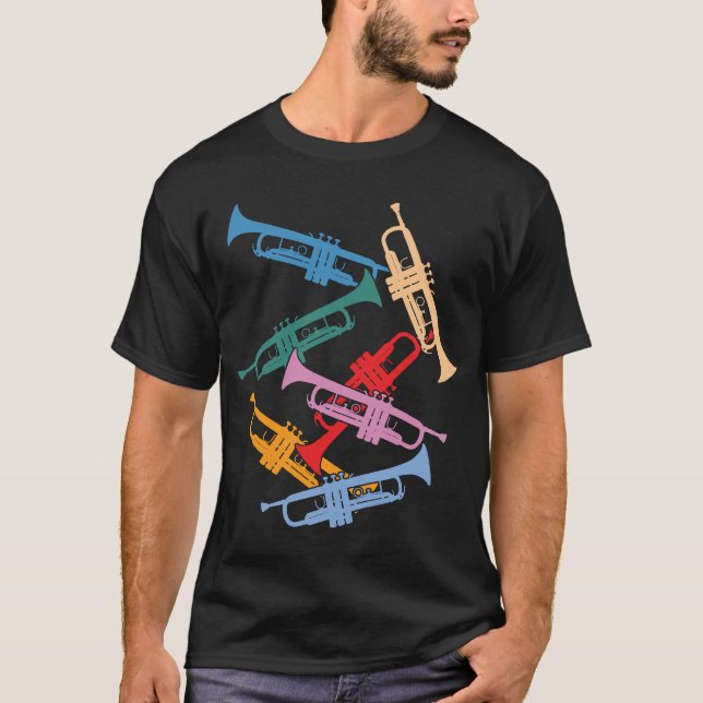 Camiseta Trombetas Coloridas (Frente)