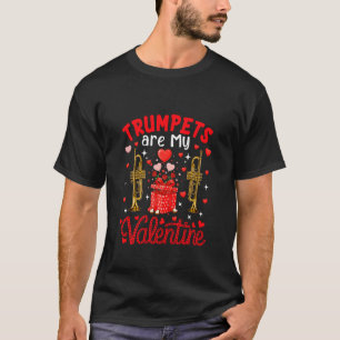 Camiseta Trombetas são Meu Coração Floral de São Valentim E