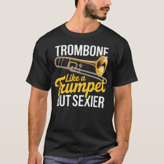 Camiseta Trombone Como Uma Trombeta Marcha Banda de Jazz