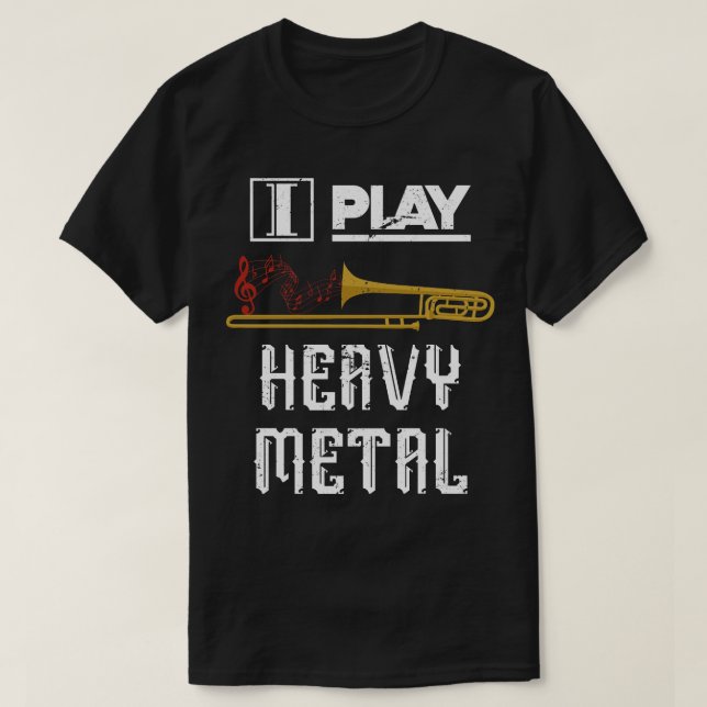 Camiseta Trombone de música Heavy Metal (Frente do Design)