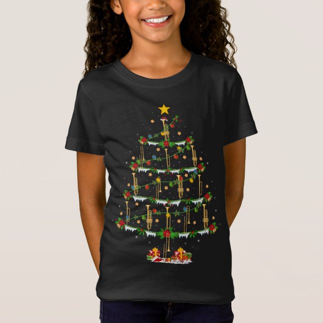 Camiseta Trombone Music Lover Xmas Lighting Cristo de Tromb (Frente)