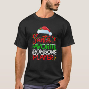 Camiseta Trombone Music Lover Xmas Lighting Trombone Player