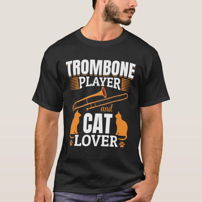 Camiseta Trombone Player And Cat  Trombones Player And Cat  (Frente)
