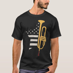 Camiseta Trombone Player EUA Sinalizador Acessórios de Pres