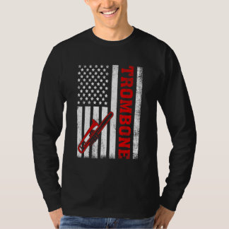 Camiseta Trombone Retro Bandeira Americana Trombone 4 de Ju