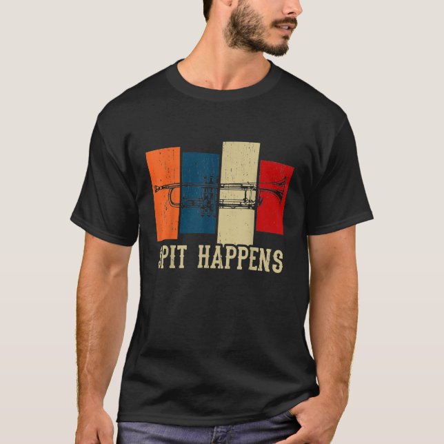 Camiseta Trombone saxofone trombone Banda Marching Tee 1 (Frente)