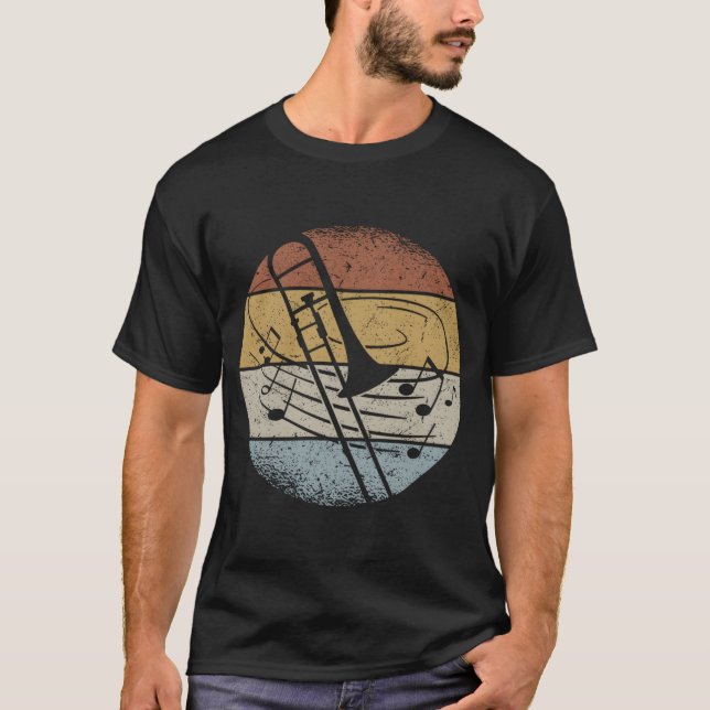 Camiseta Trombonista de Orquestra Músico Notas Trombone (Frente)