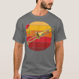 Camiseta Trombonista de queda de trombone outono Brass de A