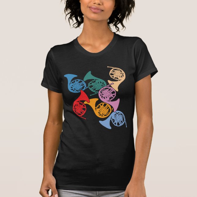 Camiseta Trompas Francesas Coloridas (Frente)