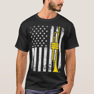 Camiseta Trompete de Bandeira de Presente Patriótico