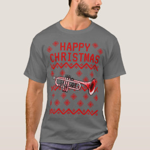 Camiseta Trompete de Natal Feio Professor de Bronze Mus