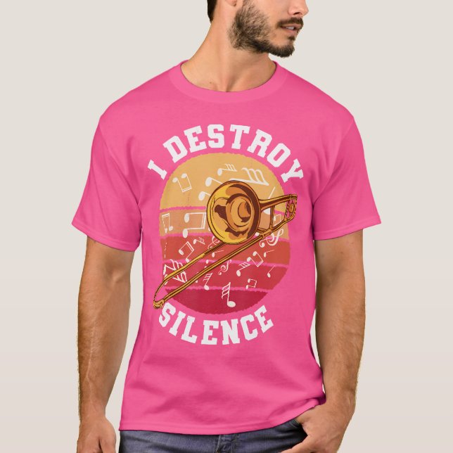 Camiseta Trompete. Eu Destruo o silêncio. Na Minha Cabeça E (Frente)