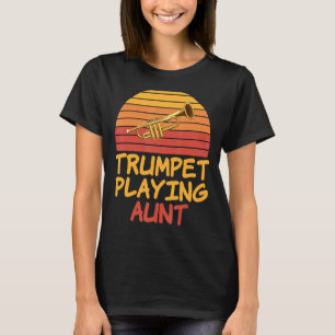 Camiseta Trompete Reproduzindo Estilo De Retrô Da Tia Vinta