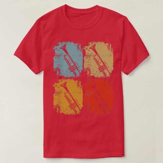 Camiseta Trompete Retro Design Engraçado (Frente do Design)