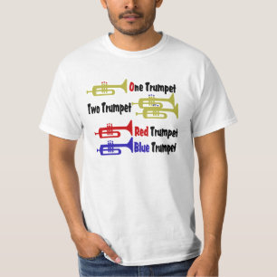 Camiseta Trompete Vermelho Azul