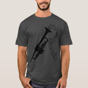 Camiseta Trompetes E Notas De Música