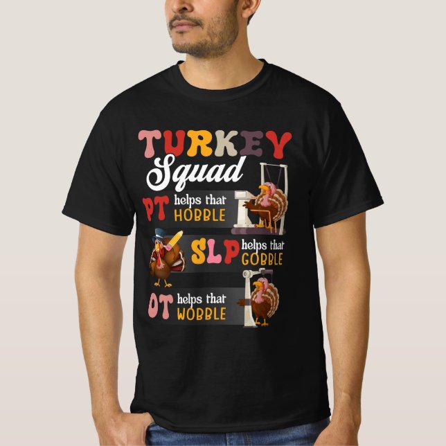 Camiseta Tropa de Tropa de Retro Turquia - Ação de Graças S (Frente)