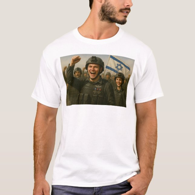 Camiseta Tropas israelenses celebram a vitória unida (Frente)