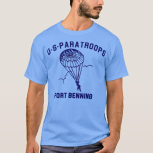 Camiseta Tropas Paraquedistas dos EUA Fort Benning WWII