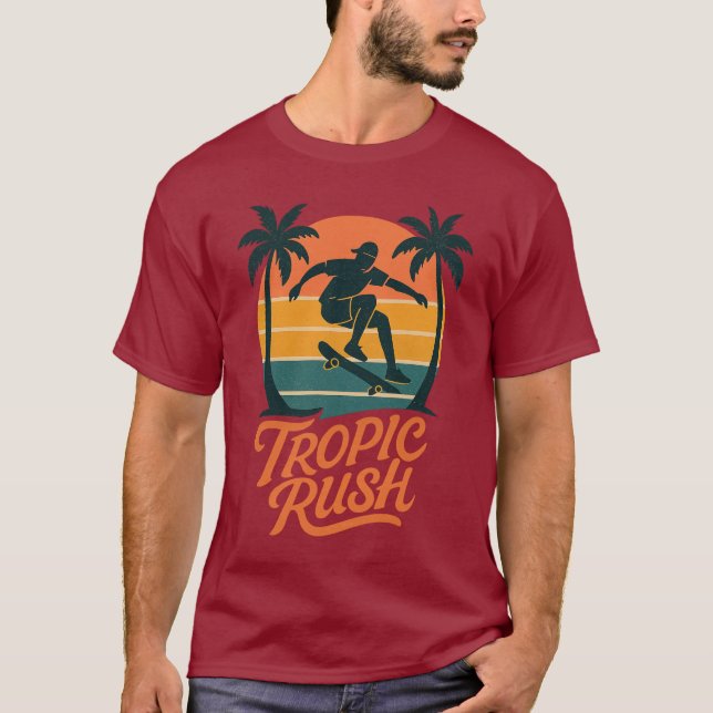 Camiseta Tropic Rush - Vibes do Skate Vintage (Frente)
