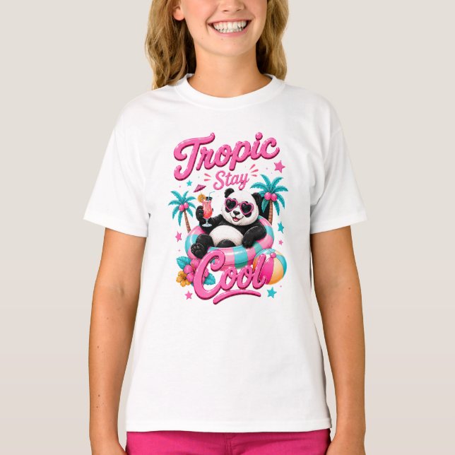 Camiseta Tropic Stay Cool Panda Tropical para Meni (Frente)